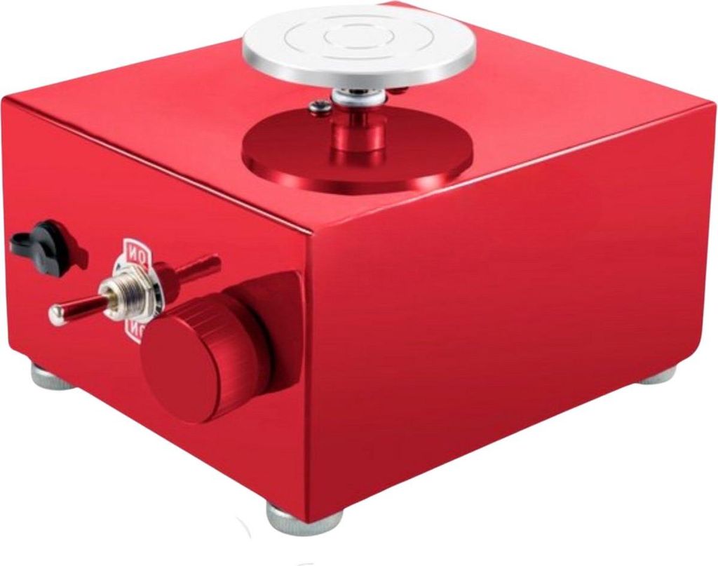 Happyment Elektrisch Mini-Töpferscheibe – Drehscheibe für Keramik – Modelliermaschine – 30 W – Aardewerk-Tonmaschine – 3 Drehteller