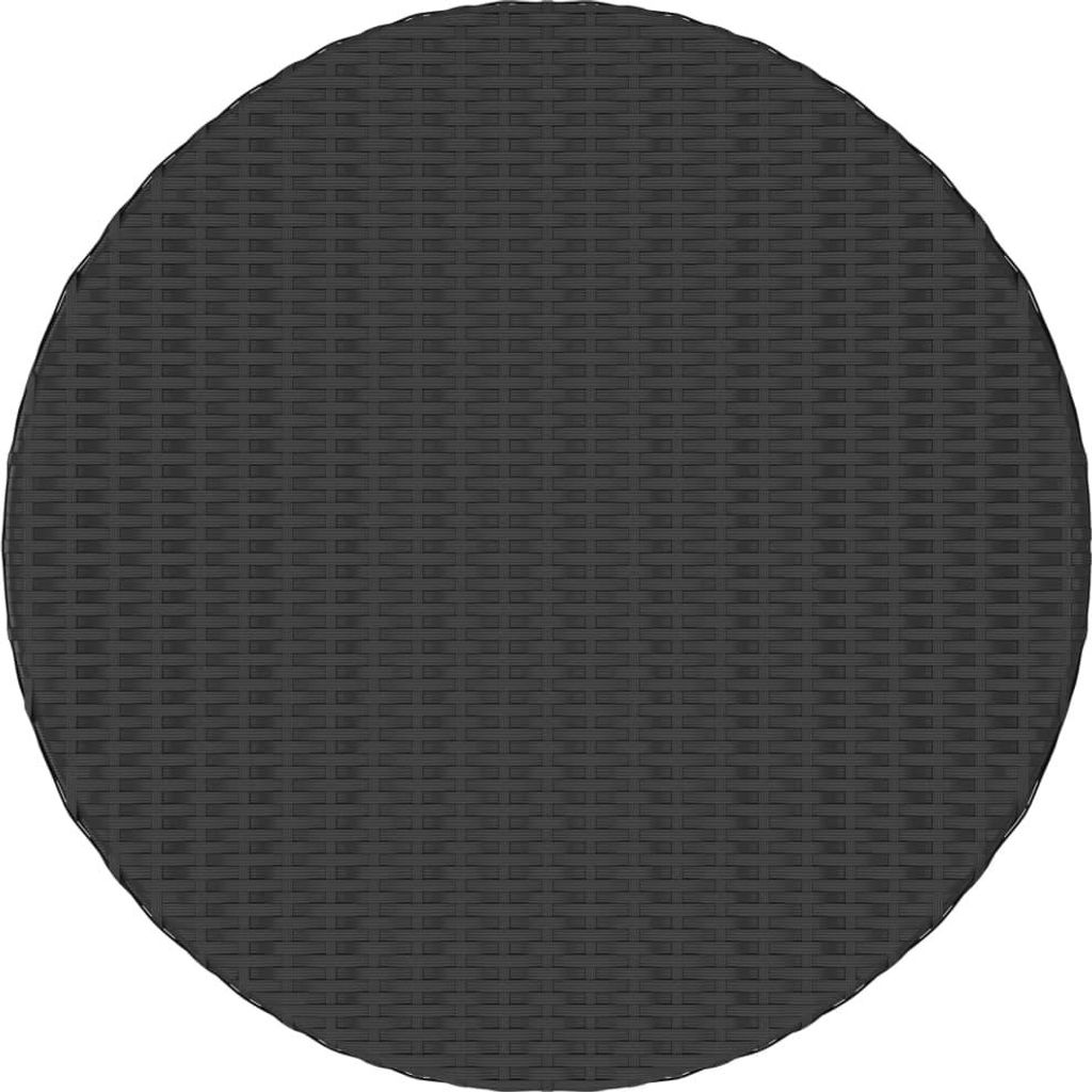 vidaXL Teetisch Schwarz 68x68x30 cm Poly Rattan