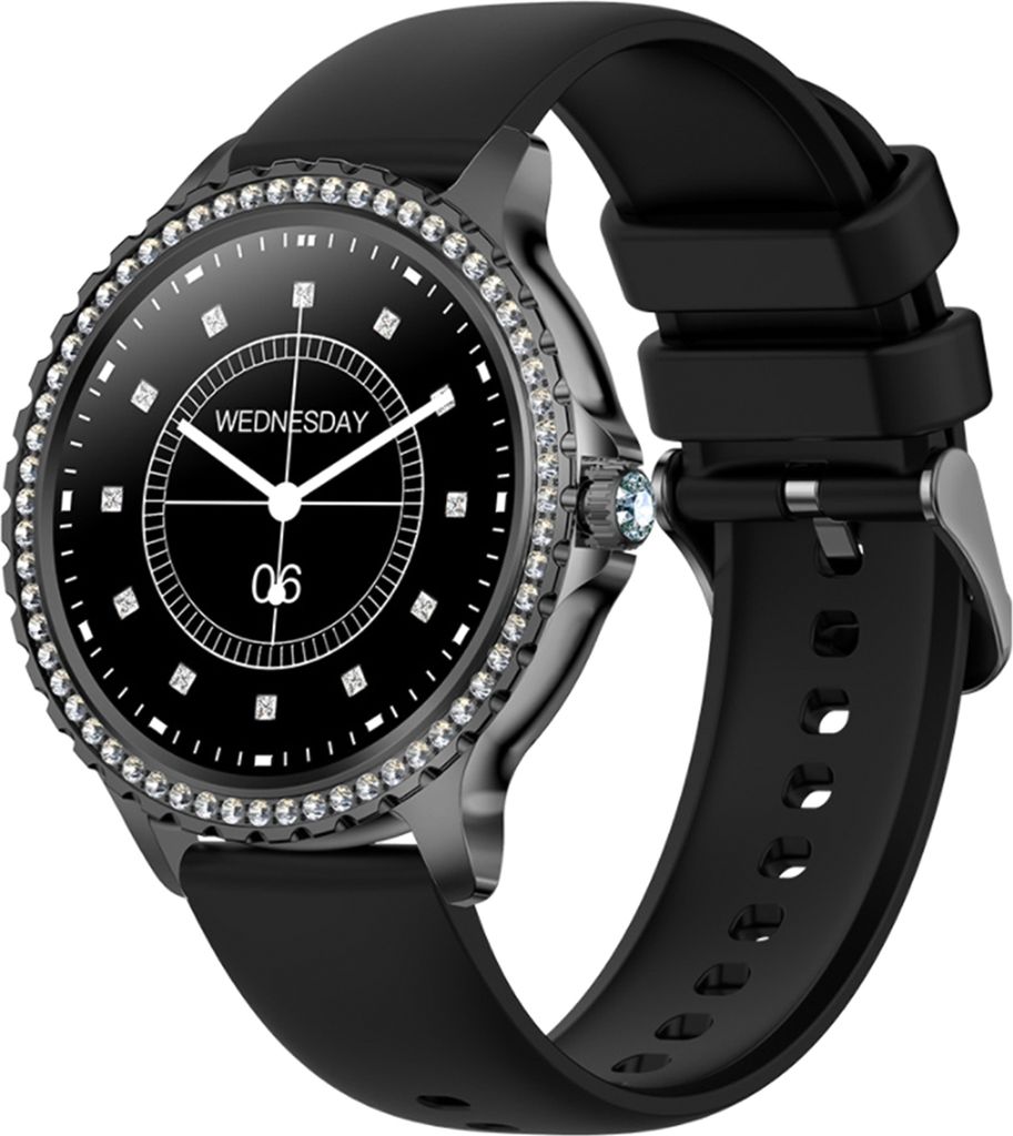 I58 1,32-Zoll-Smartwatch, multifunktionale Smart-Armband-Bluetooth-Uhr, IP67 wasserdicht, kompatibel mit IOS7.1/Android4.4,Schwarze Lünette, sch...