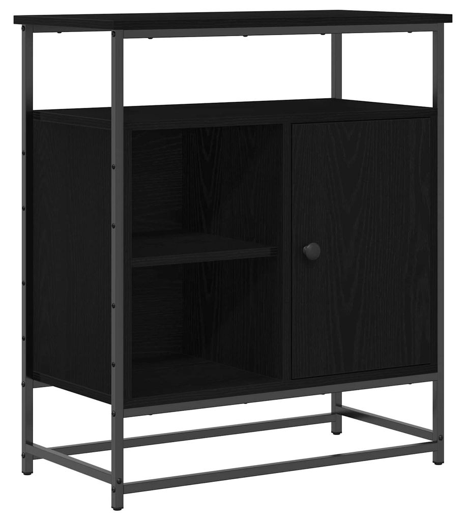 Sideboard Schwarz Eichen-Optik 69 x 35 x 80 cm Holzwerkstoff