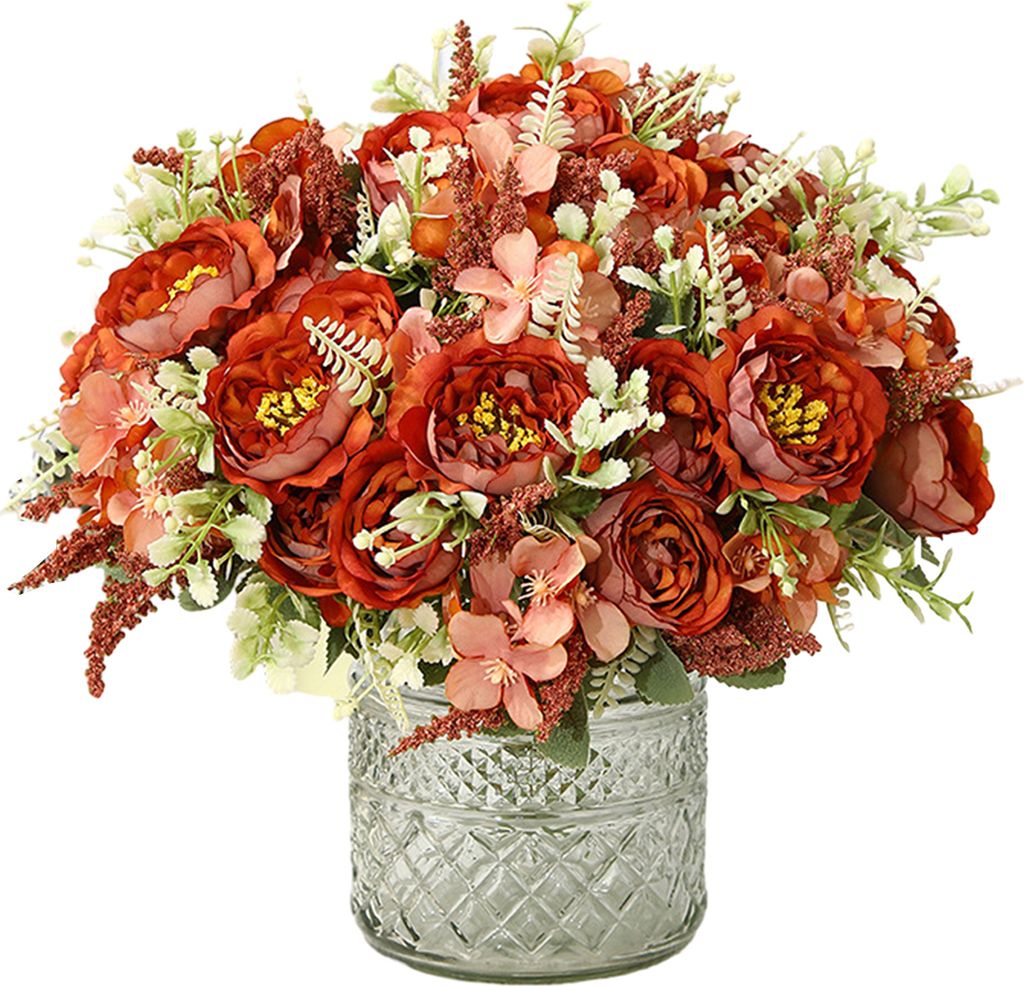 Künstliche Pfingstrosen, künstliche Blumen, realistisch, exquisites Kunstblumenarrangement für die Nachbildungation von Zuhause, Hochzeiten und ...