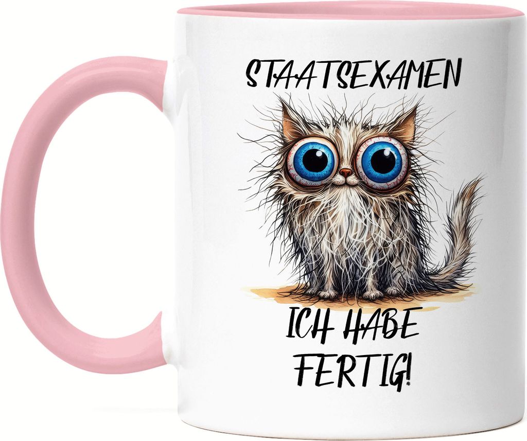 Staatsexamen Tasse rosa Geschenk bestanden geschafft Studenten Medizin Jura Lehramt
