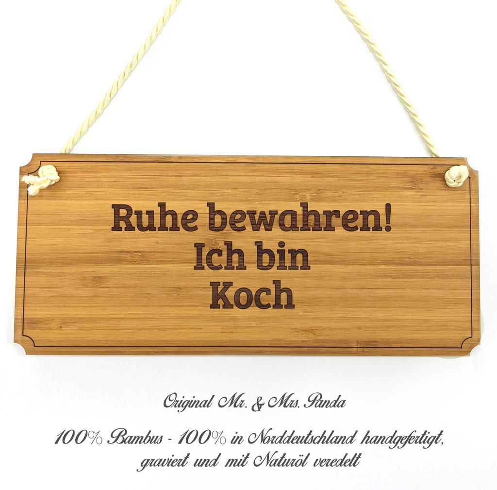 Mr. & Mrs. Panda Schild Koch - Geschenk, Ausbildung, Türschild, Landhaus, Geschenkidee, Shabby, Werbeschild, Abschied, Diplom, Praxisschild, Gravi...