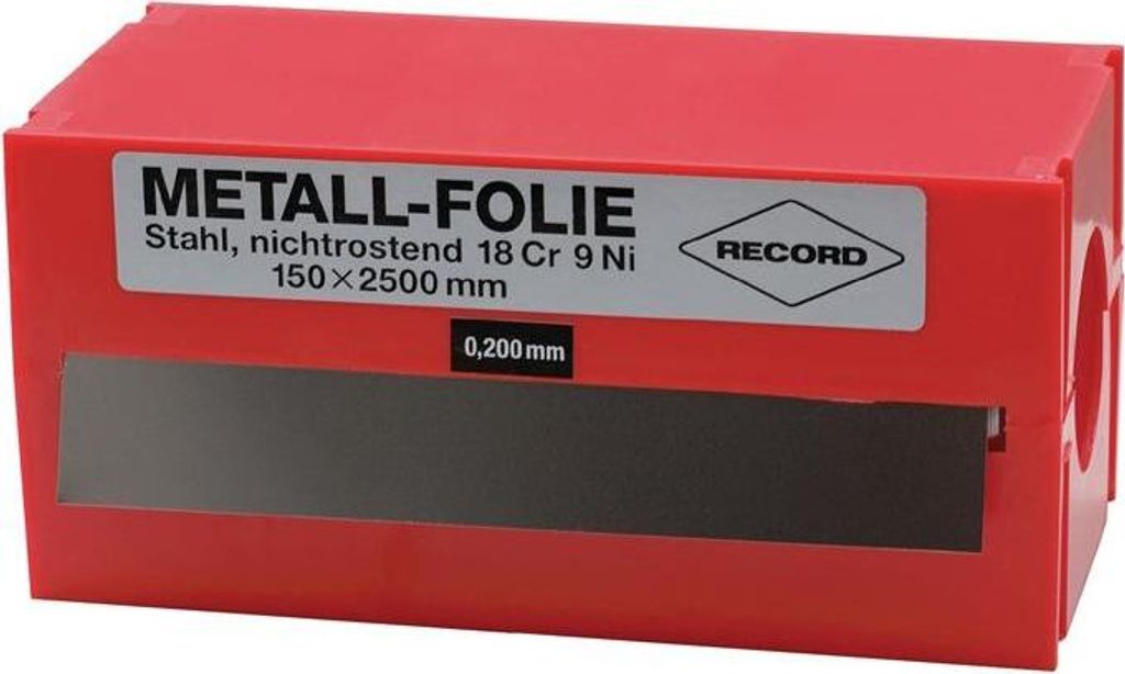 RECORD Metallfolie Stahl rostfrei 150 x 2500 x 0,300 mm