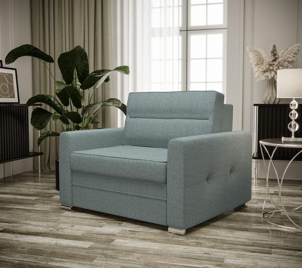 Relax Stoff Textil Lounge Fernseh 1 Sitzer Sessel Design Stuhl Polster Club Neu