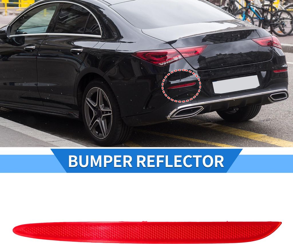 Stoßstangenreflektor kompatibel für Mercedes-Benz CLA 250, strapazierfähiges rotes Kunststoff-Rücklicht-Stoßstangenreflektor-Seitenmarkierer
