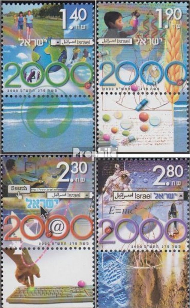 Briefmarken Israel 2000 Mi 1541-1544 mit Tab (kompl.Ausg.) FDC Eintritt in 2000