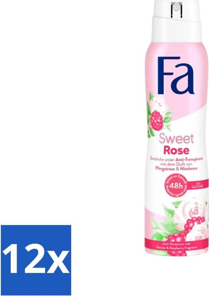 Fa Deodorant Süße Rose 150 ml - Vorteilspack - 12 Stücke