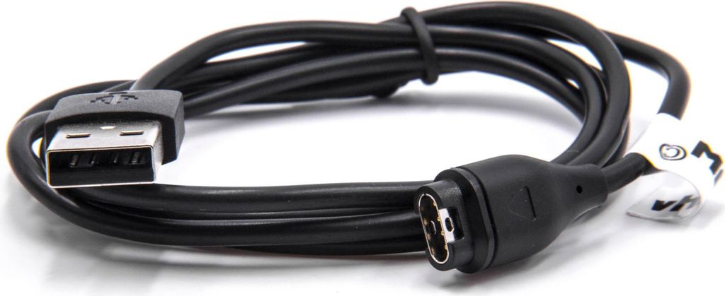 vhbw USB Ladekabel kompatibel mit Garmin Forerunner 210 Smartwatch Fitnesstracker - Ladestation Schwarz, 100 cm