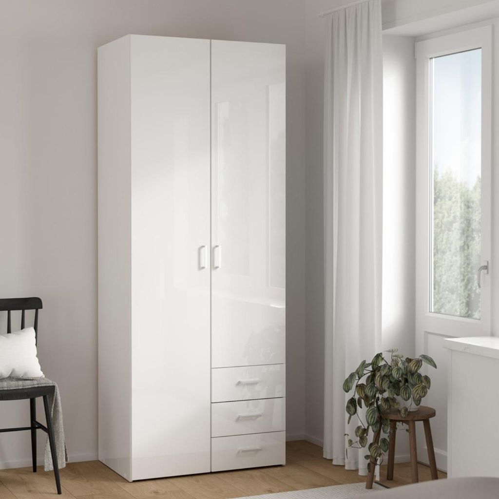 10628 Armoire SPACE Armoire à portes blanc brillant Image du produit 