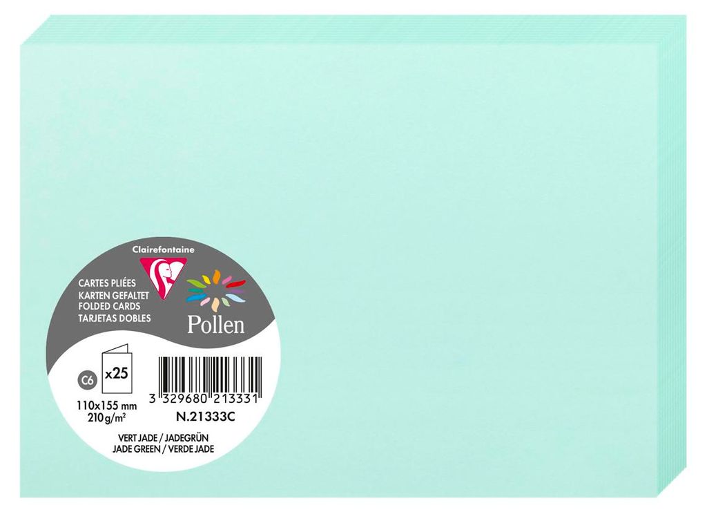 Clairefontaine Doppelkarte C6 Pollen 210g jadegrün
