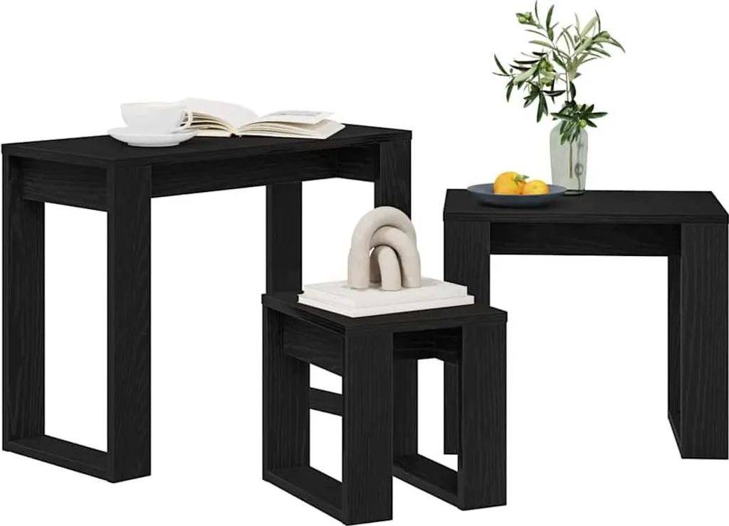 SYFAX™ Tavoli da Annidamento in Rovere Nero | Equilibrio e Stile Living