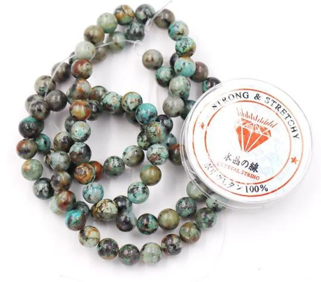 Bracelet Turquoise Africaine 4mm : pierres naturelles et énergie vitale