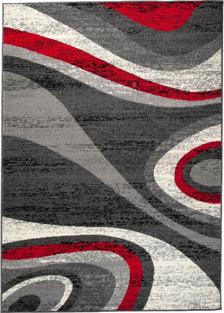 Tapis DREAM Moderne Crème Gris Noir Rouge  120 x 170 cm Image du produit 