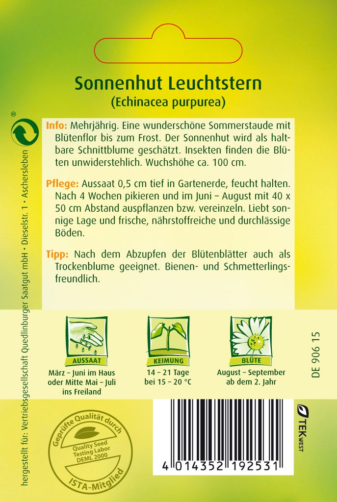 Quedlinburger Saatgut - Sonnenhut Leuchtstern - Samen - Produktbild 4