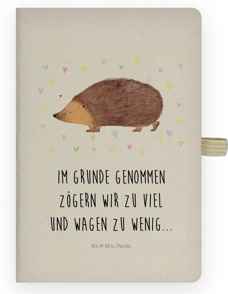 Mr. & Mrs. Panda Kladde Igel Herzen - Transparent - Geschenk, Herz, Vertrauen, Notizheft, Liebe, Lustige Sprüche, notizbuch, Adressbuch, Journal, ...