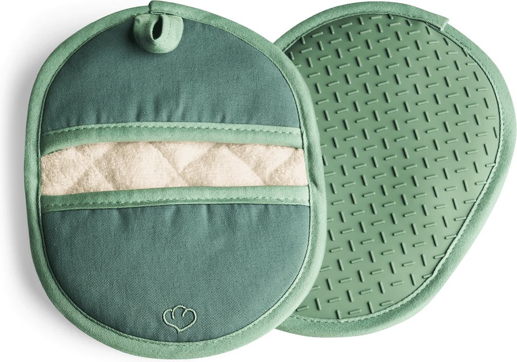 SPRINGLANE Topflappen-Set 2-tlg. Mint, Silikon & Baumwolle, hitzebeständig