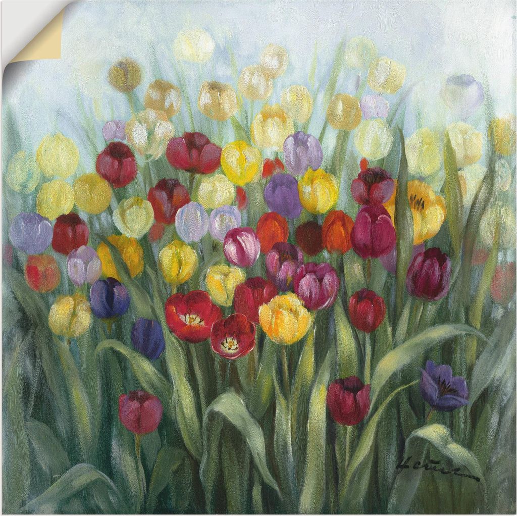 ARTland Wandbild, selbstklebend Tulpenwiese II Größe: 50x50 cm