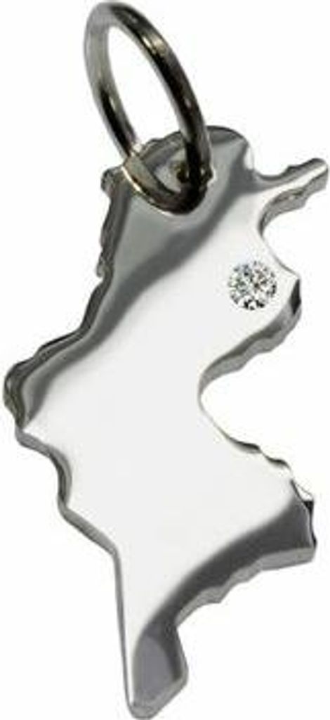 Tunesien Anhänger mit Brillant 0,015ct am Wunschort 925 Silber