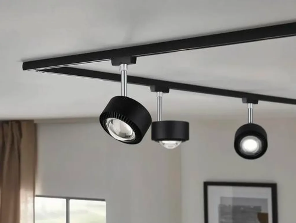 Spot LED de Rail Noir 8W Lumière du Jour 6500K pour Plafonnier Moderne