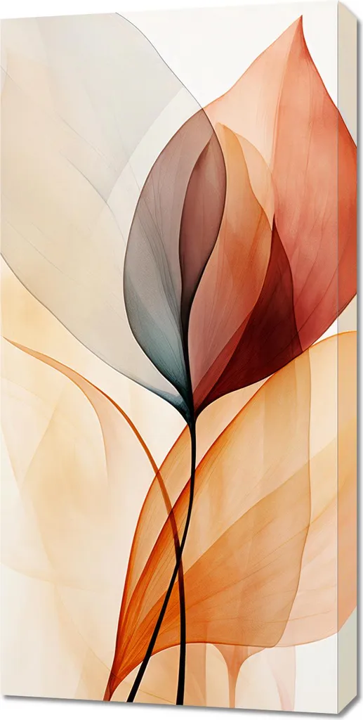 Quadro Moderno Foglie Eteree 50x100: Decorazione Parete Luxury