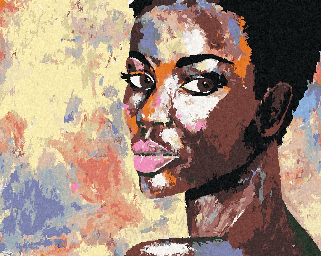 Zuty - Malen nach Zahlen - PORTRÄT EINER AFRIKANISCHEN FRAU, 40x50 cm, mit Keilrahmen (bereits gespannt)