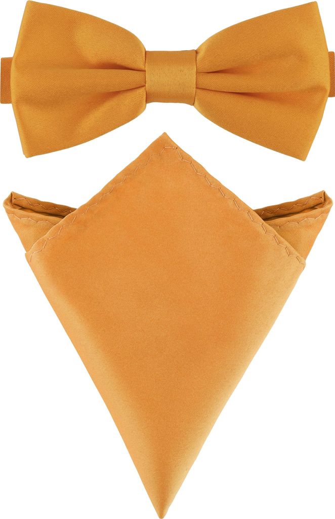 Ladeheid Herren Schmale Fliege & Einstecktuch Set M/P (12cm x 6cm, 22cm x 22cm)
