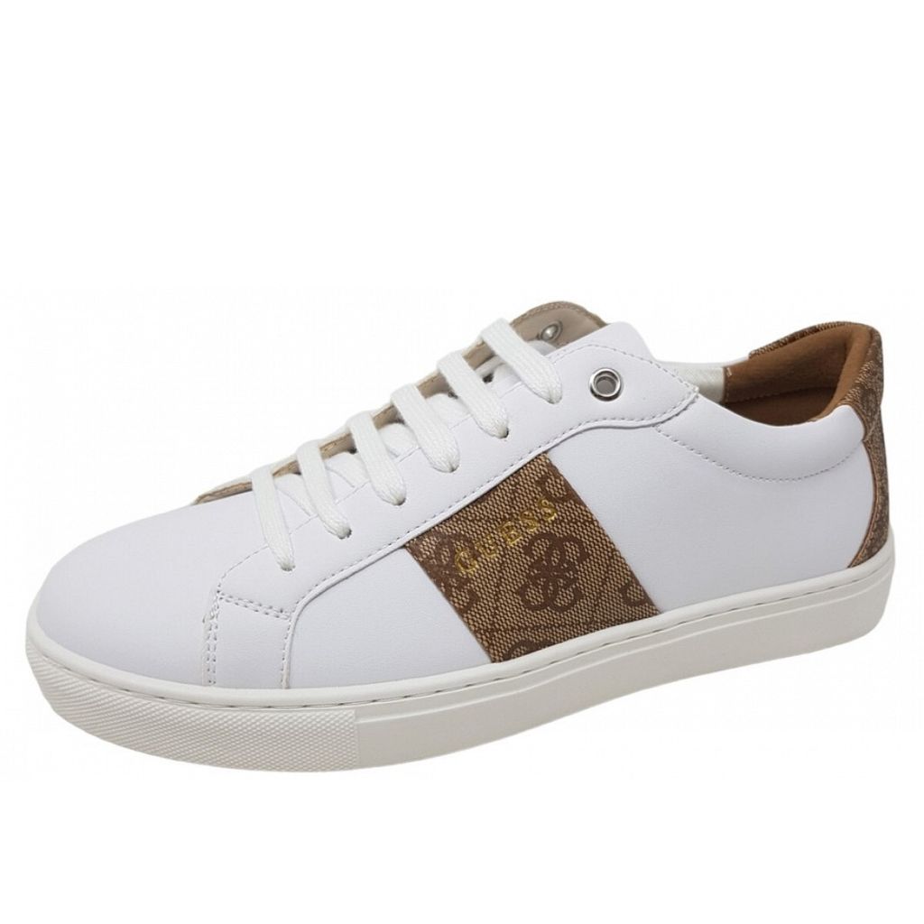 GUESS FL7TDOFAL12 Damen Sneaker aus Kunstleder in Weiß Braun – 6 UK - 39 EU - 8,5 US / Weiss-braun