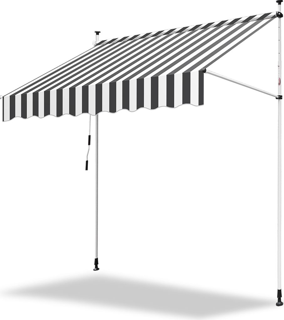 TolleTour Klemmmarkise Markise Balkon UV-beständig wasserdicht Weiß Grau 250cm
