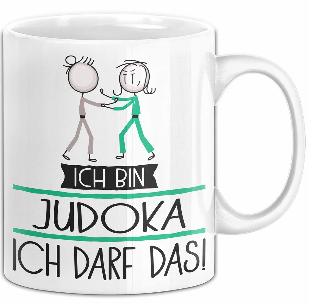 Geschenk für Judoka Tasse Lustige Geschenkidee Geburtstag Ich Bin Judoka Ich Darf Das (Weiß)