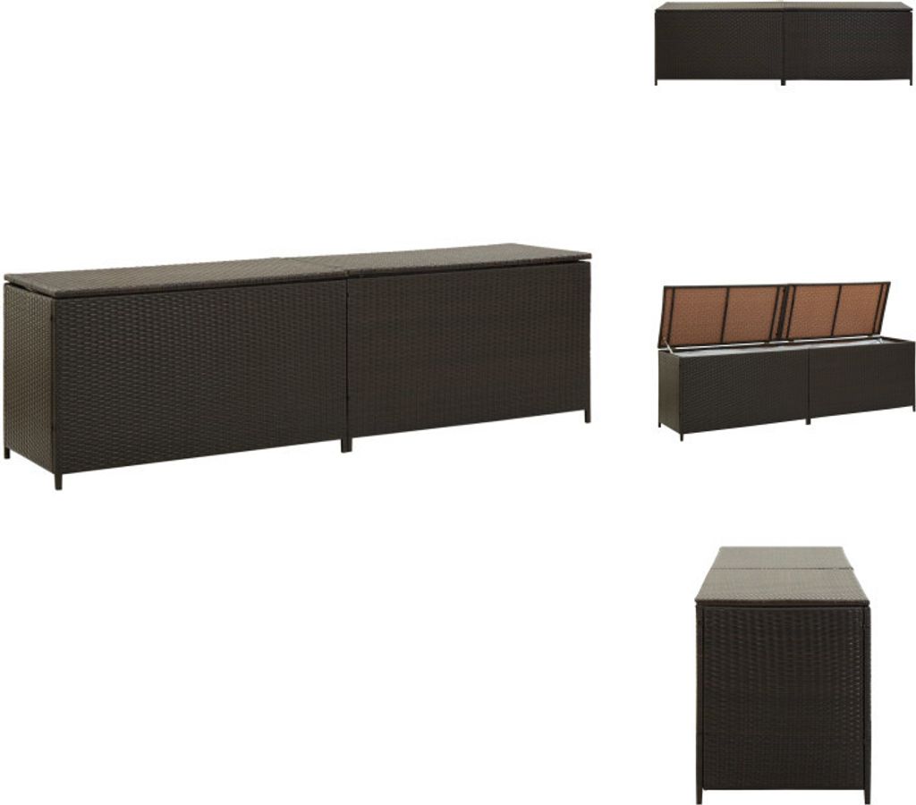 vidaXL Gartenbox Poly Rattan 200x50x60 cm Braun - Gartenboxen