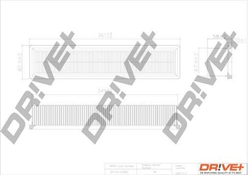 Dr!ve+ DP1110.10.0097 - OE 16546 00Q0B Luftfilter für Logan, Sandero, Clio II, Clio III, Clio IV, Logan II, Modus (F/JP0), Thalia I (LB), Thalia I...