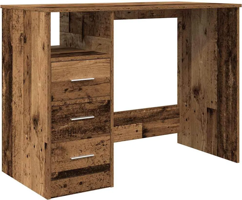 vidaXL Scrivania effetto legno antico 102x50x76 cm Materiale ligneo