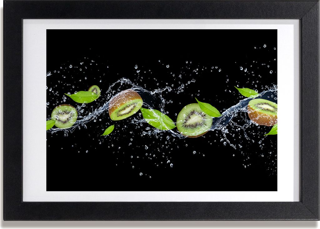 Bild 30x20 MDF-Rahmen, Wandkunst Kiwi und Wasser Produktbild 
