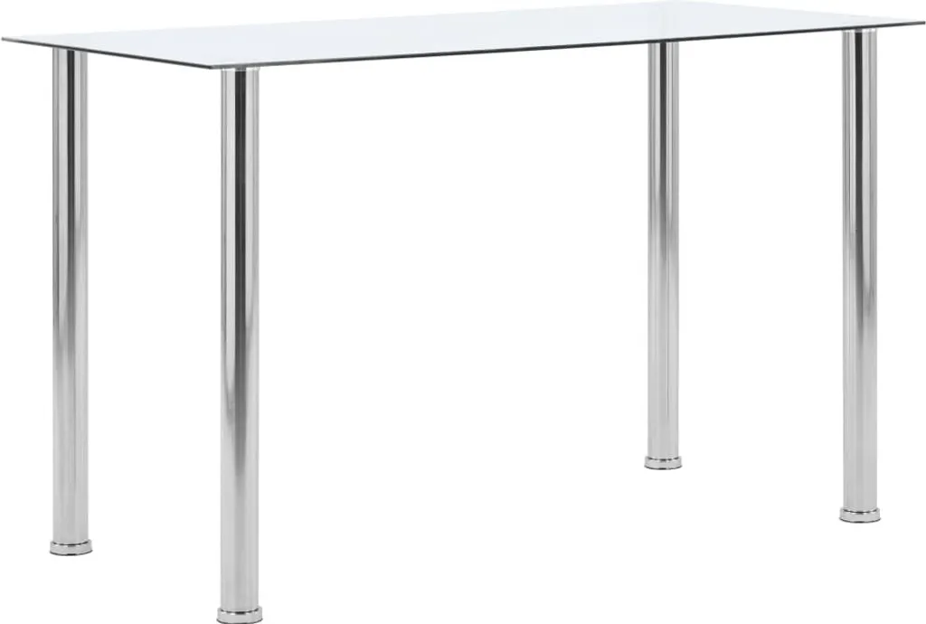 Tavolo Design Heart Glass 120x60 cm - Vetro Trasparente e Acciaio