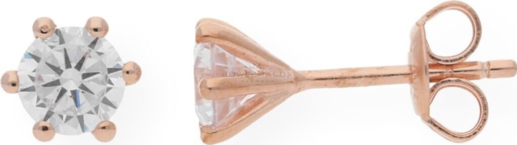 JuwelmaLux Ohrringe Silber 925 mit Zirkonia Roségold Produktbild 