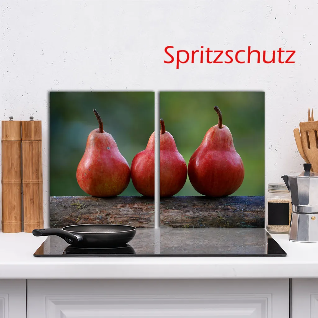 Lastre Protezione Piano Cottura Vetro Temperato 2x 40x52 Frutta HD - 14