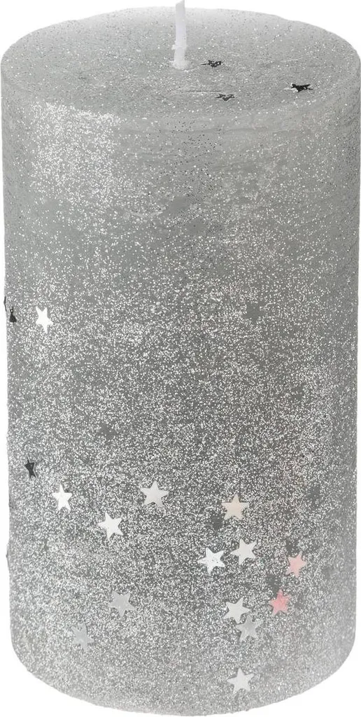 Candela Decorativa Rossa Glitter 12cm Fééric | Atmosfera Luxury Natale