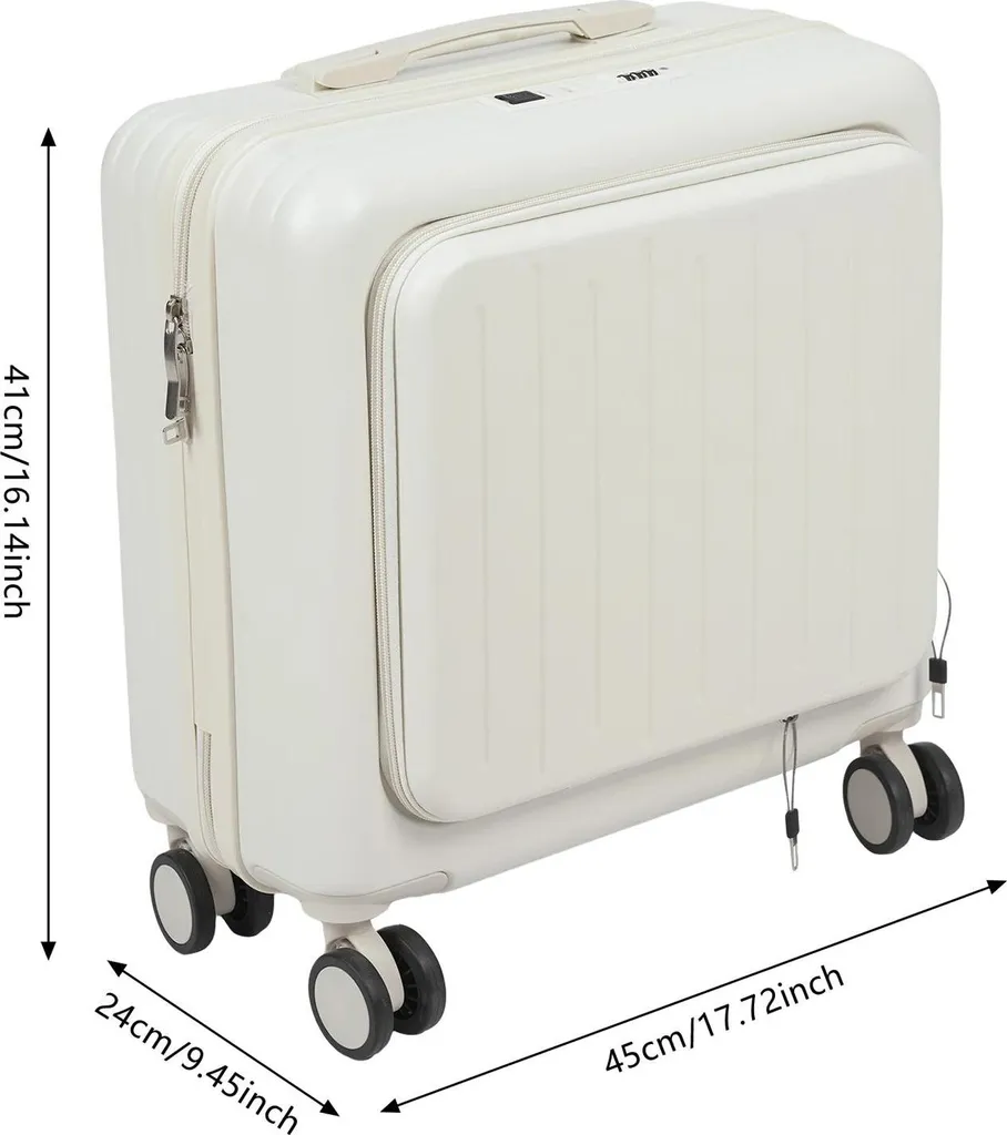 Valise cabine légère en ABS avec porte-gobelet et serrure codée