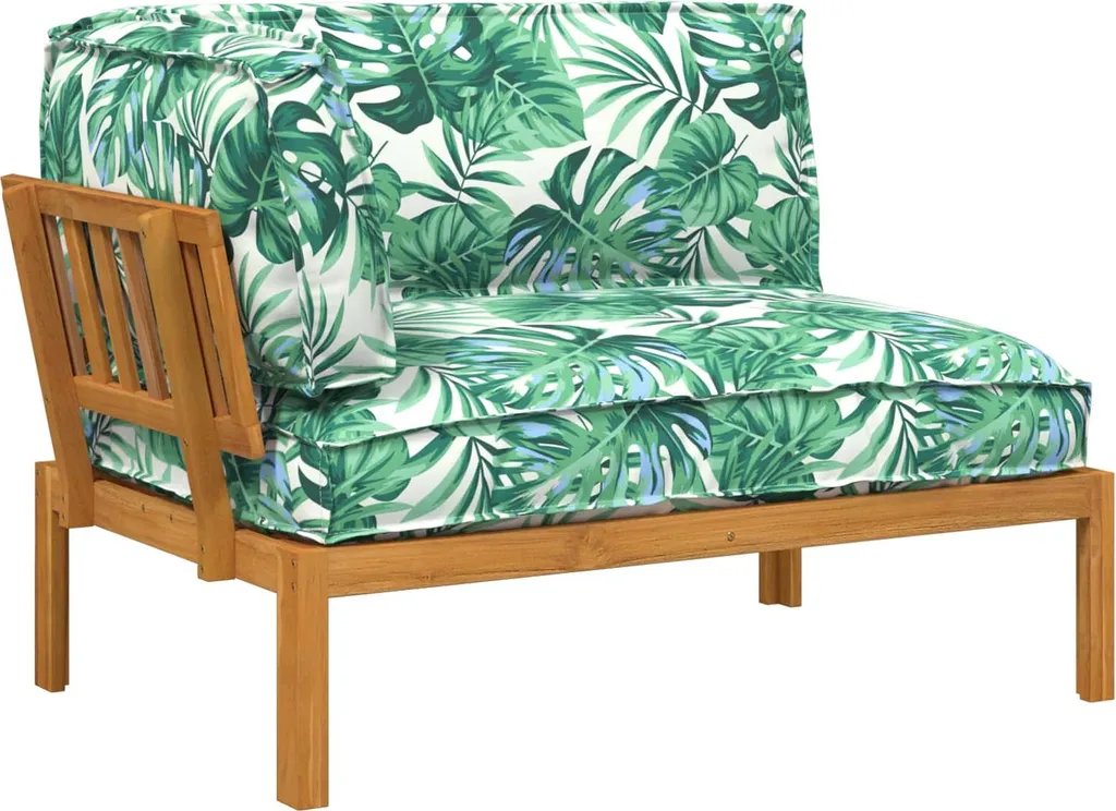 Canapé Blatt en bois massif d'acacia 133x92 cm motif feuillage élégant