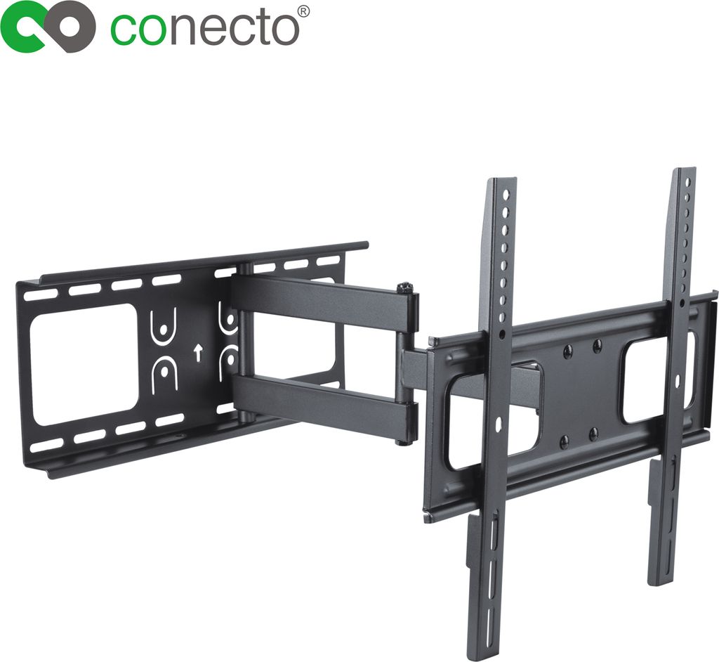 conecto CC50272 Wandhalterung für TV Geräte mit 81-140 cm (32 -55 Zoll), neigbar: -20° bis 10°, schwenkbar: -90° bis 90°, Wandabstand: 62-475...