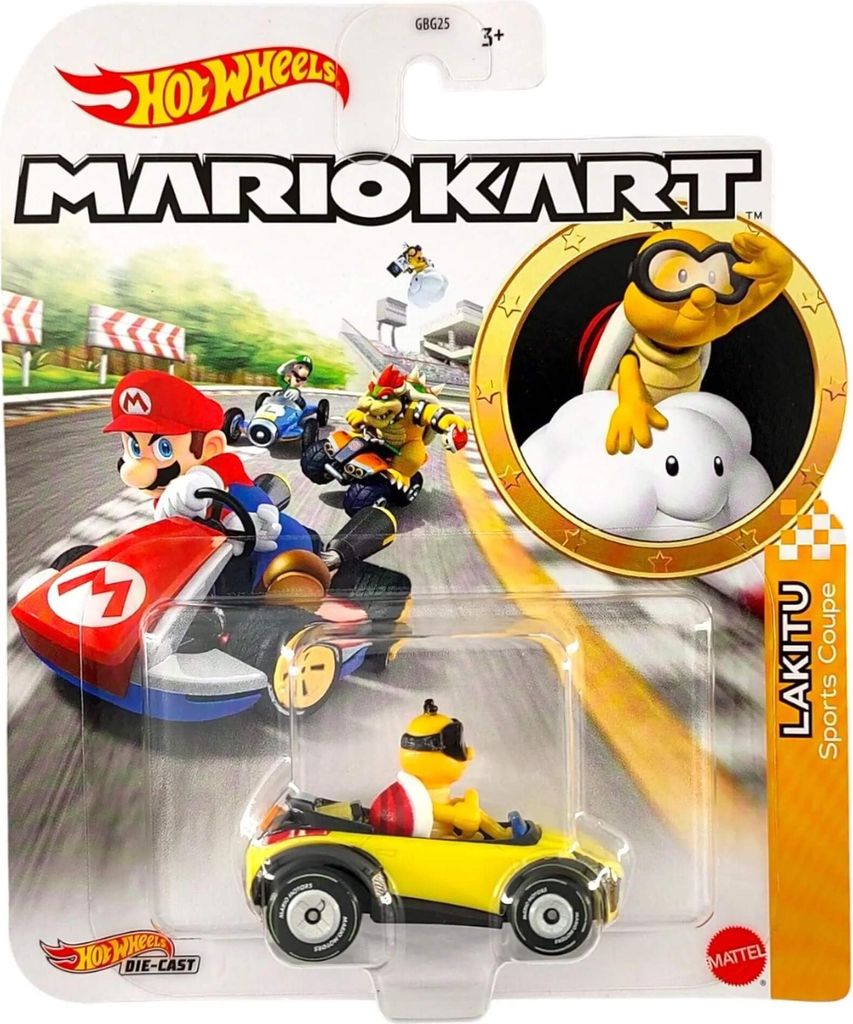 Mattel GBG25; GRN16 - Hot Wheels Mario Kart 1:64 Die-Cast Lakitu