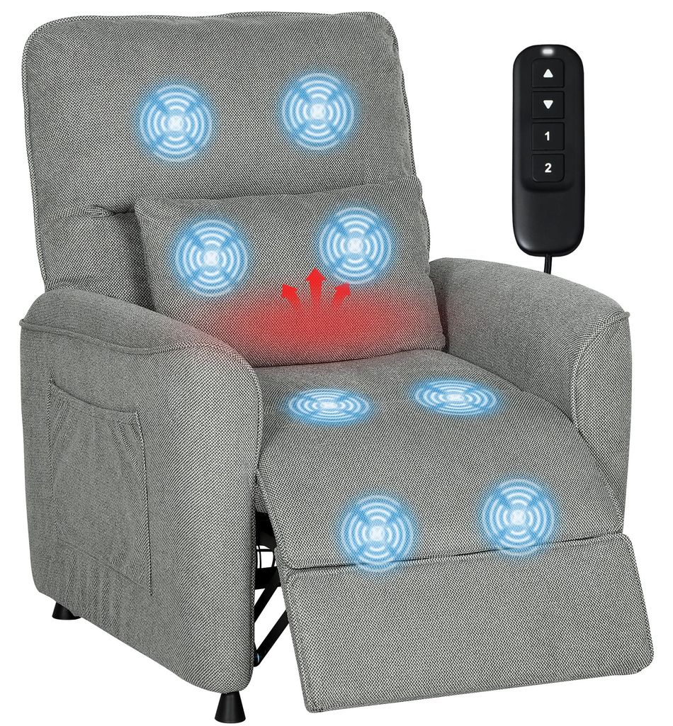 HOMCOM Relaxsessel Elektrisch mit Liegefunktion Heizung Produktbild 