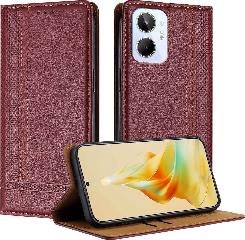 Handyhülle für Realme 10 4G Leder Flip Klappbare Produktbild 