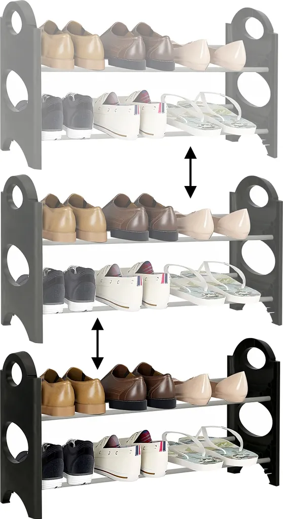 Rangement de chaussures inox 4 étages robuste et compact 63cm Retoo