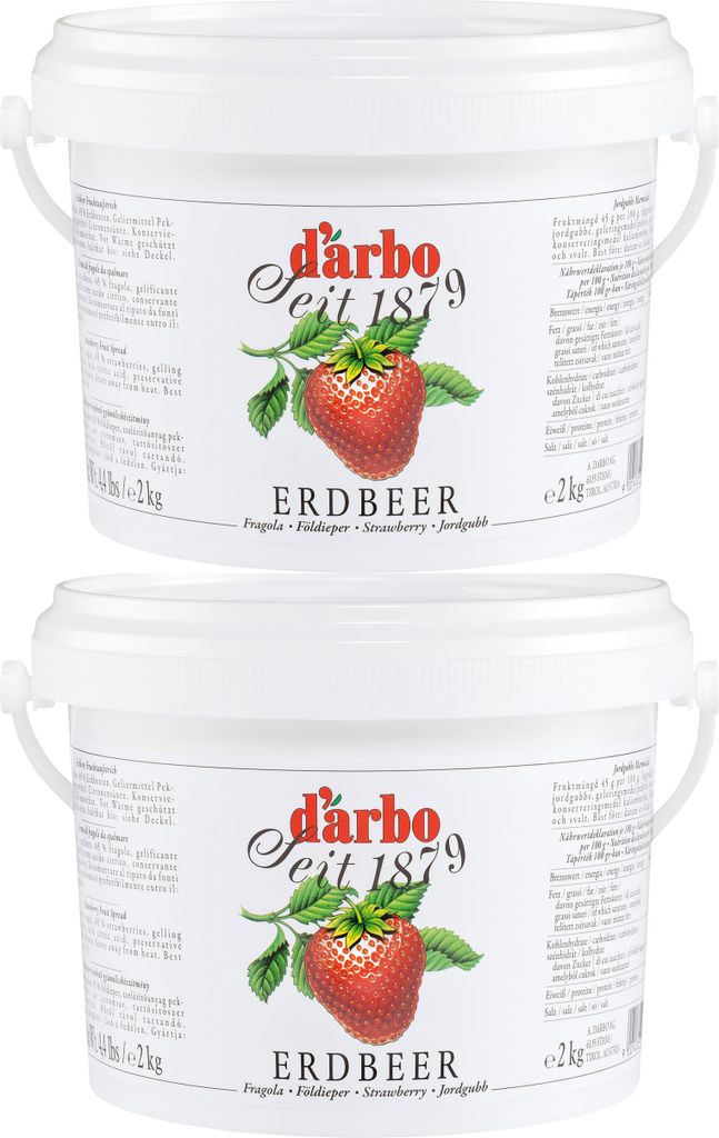 Food-United FRUCHTAUFSTRICH ERDBEER 2x 2kg Eimer von DARBO höchste Qualität