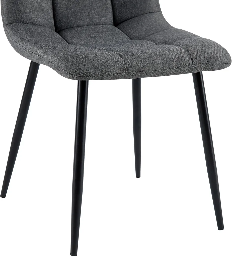 Chaise capitonnée grise Tilde pour table de salle à manger et confort - 8