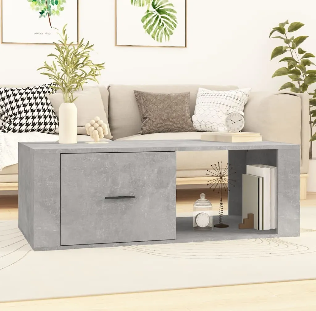 Tavolino Salotto Grigio Cemento Minimal 100 cm Maison Exclusive