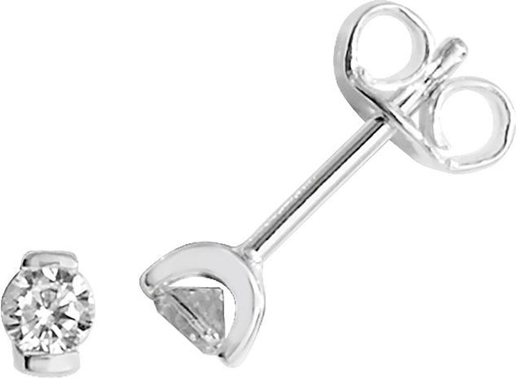 Schöne 925 Sterling Silber Damen - Paar Ohrstecker mit Zirkonia - 4mm*3mm; TRS22504