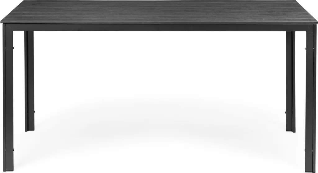 Table de jardin grise 6 places en polywood résistant aux intempéries